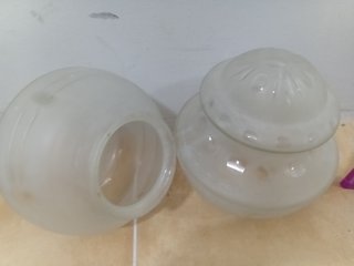 Pareja de tulipas de cristal esmerilado forma piña