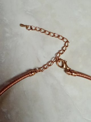 Gargantilla Oro Rosa baño y Perla Rosa  Grande