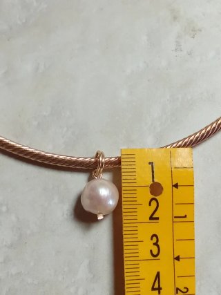 Gargantilla Oro Rosa baño y Perla Rosa  Grande
