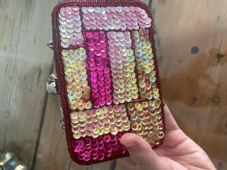 Bolso fiesta lentejuelas oro y rosa