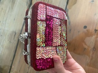 Bolso fiesta lentejuelas oro y rosa