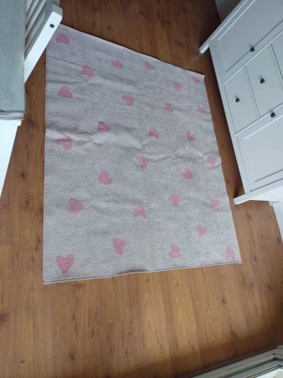 Alfombra IKEA Corazones Rosa 133*160cm
