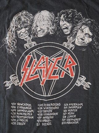 Camiseta Vintage Slayer Tour Reign in Blood 1987