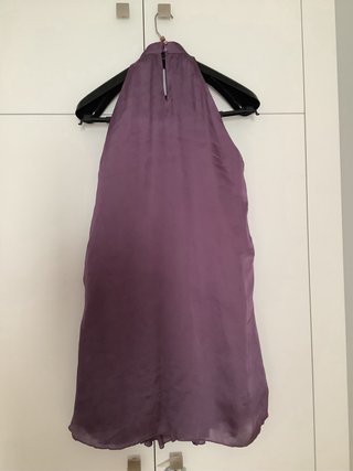 Vestido halter talla L – color morado, elegante