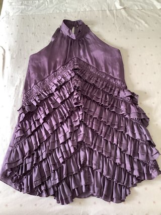 Vestido halter talla L – color morado, elegante