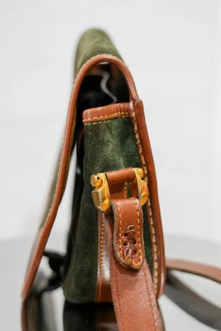 Bolso Loewe Vintage Piel y Ante Verde Marrón