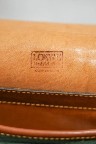 Bolso Loewe Vintage Piel y Ante Verde Marrón