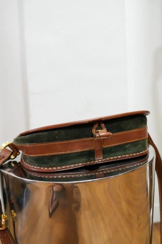 Bolso Loewe Vintage Piel y Ante Verde Marrón