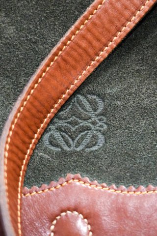 Bolso Loewe Vintage Piel y Ante Verde Marrón