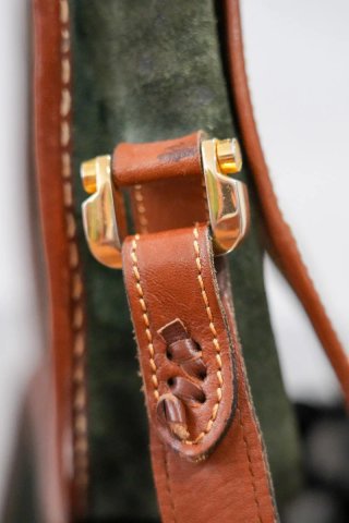 Bolso Loewe Vintage Piel y Ante Verde Marrón