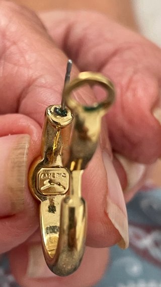 Pendientes retro vintage oro y rojo del año 1970