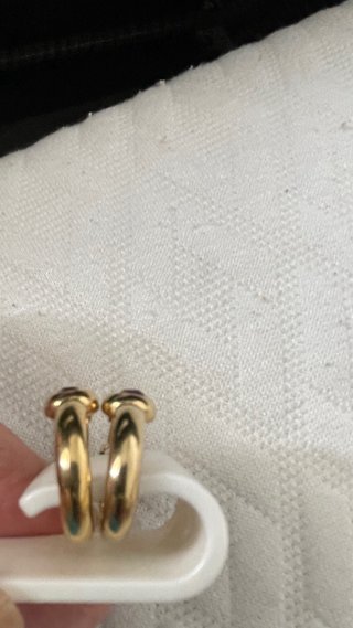 Pendientes retro vintage oro y rojo del año 1970
