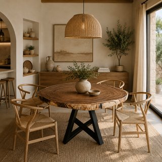Mesa comedor madera maciza artesanal Samán