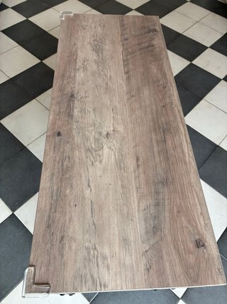 Banco scarpiera in legno e metallo con 2 ripiani 30x73x45