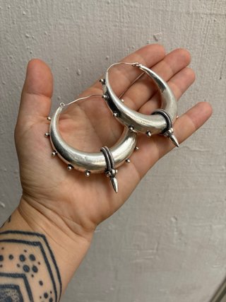 Pendientes Gypsy Grandes Plateados