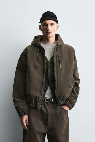 Cazadora con capucha Zara Talla L