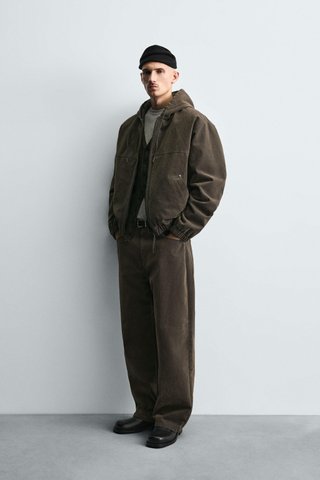 Cazadora con capucha Zara Talla L