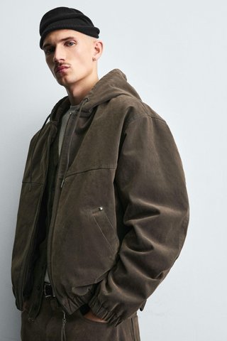 Cazadora con capucha Zara Talla L