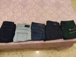 Pantalones vaqueros y abrigo Talla 38