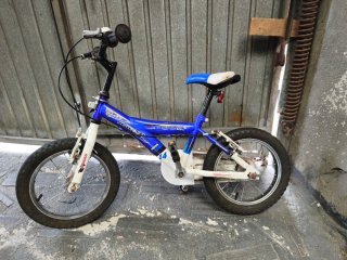 Bicicleta infantil 14 blu e bianco