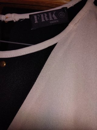 Vestido gasa y punto FRK negro y blanco