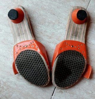 Sandalias Luca Stefani Madera Tira Naranja