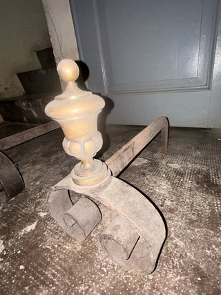 Morillos de chimenea latón macizo antiguos