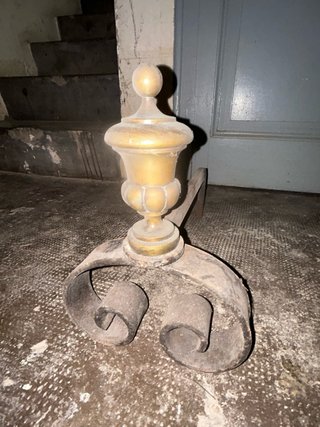 Morillos de chimenea latón macizo antiguos
