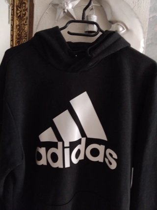 Sudadera Adidas Negra con Logo Blanco