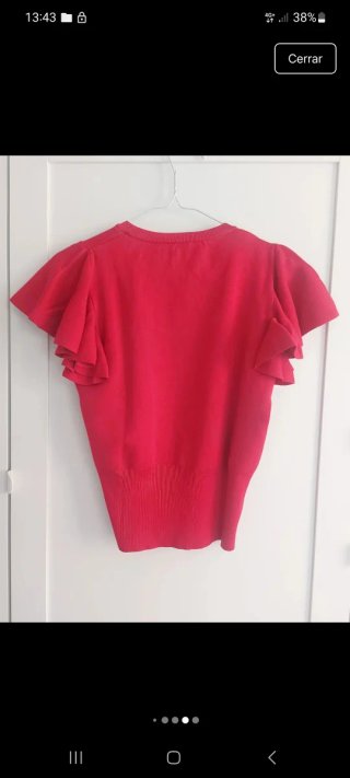 Jersey rojo manga corta volantes