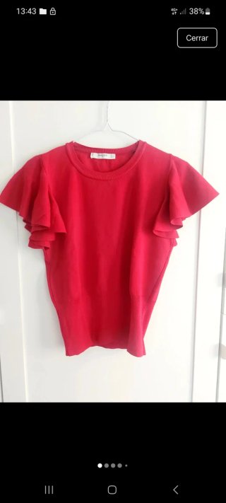 Jersey rojo manga corta volantes