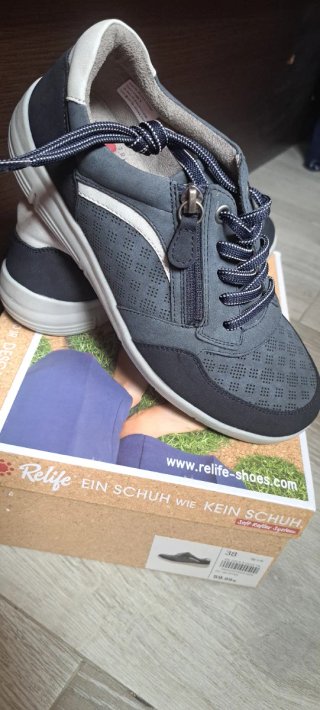Zapatos Relife Mujer Talla 38 Gris/Blanco