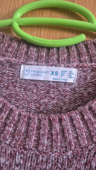 Vestido largo punto Primark morado jaspeado XS