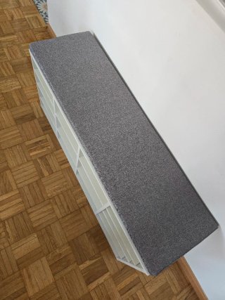 Banco scarpiera con cuscino grigio