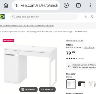 Escritorio Blanco IKEA MICKE