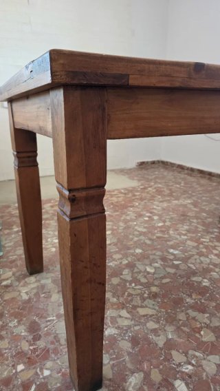 Mesa madera rústica con 6 sillas