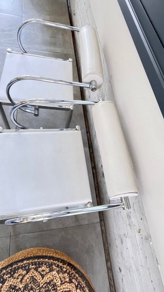 2 Sillas Diseño Años 80 Acero y Polipiel