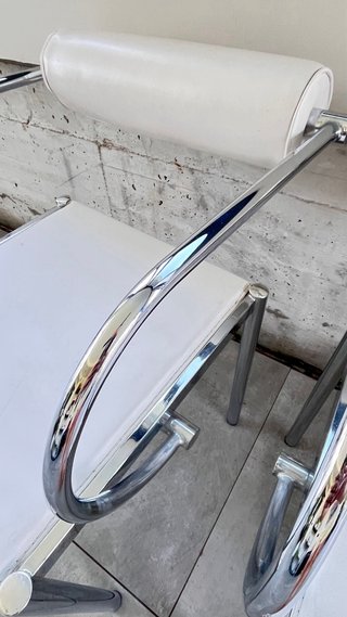 2 Sillas Diseño Años 80 Acero y Polipiel