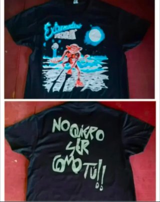 CAMISETA NEGRA - EXTREMODURO / PEDRÁ -  T. XL y +