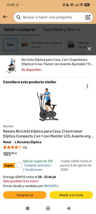 Bicicleta Elíptica Estática