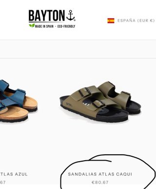 Sandalias Bayton Piel Talla 43 Verde Oliva