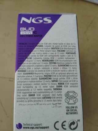 CARGADOR USB-C NGS BUD 65W