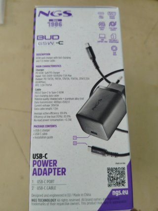 CARGADOR USB-C NGS BUD 65W