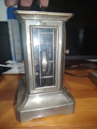 Reloj de mesa antiguo, de carruaje, funciona