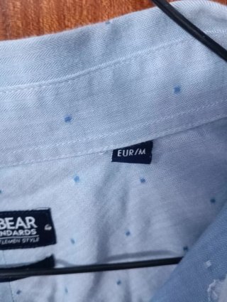 Camisa Pull&Bear Slim Fit Azul Hombre Talla M