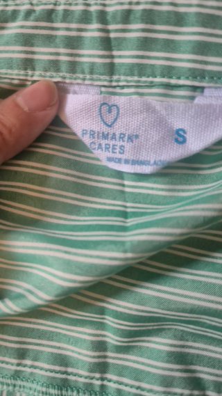 Camisa Crop Top Primark Verde Rayas