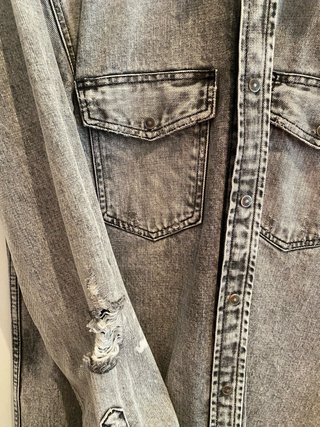 Sobrecamisa Diesel gris desgastada