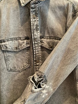 Sobrecamisa Diesel gris desgastada