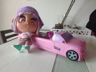 Muñeca Trottis con Coche Rosa