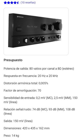 Amplificador Pioneer A-616 Serie Reference